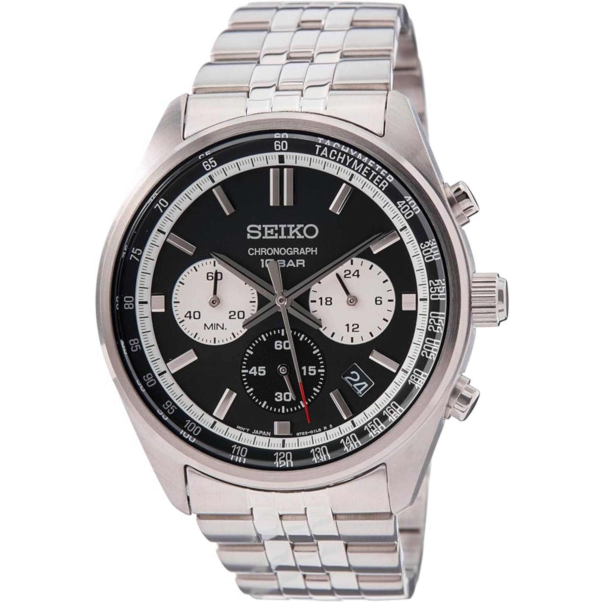 Seiko SSB429P1 Men's Black Dial Steel Bracelet Chronograph Watch ...