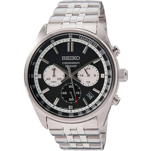 Seiko Chronograph Quartz Black Dial Men's Watch SSB429P1