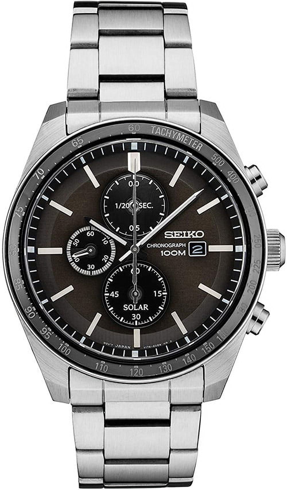 Seiko SSC715 Men s Essential Solar Stainless Steel Black Dial Chronograph Watch