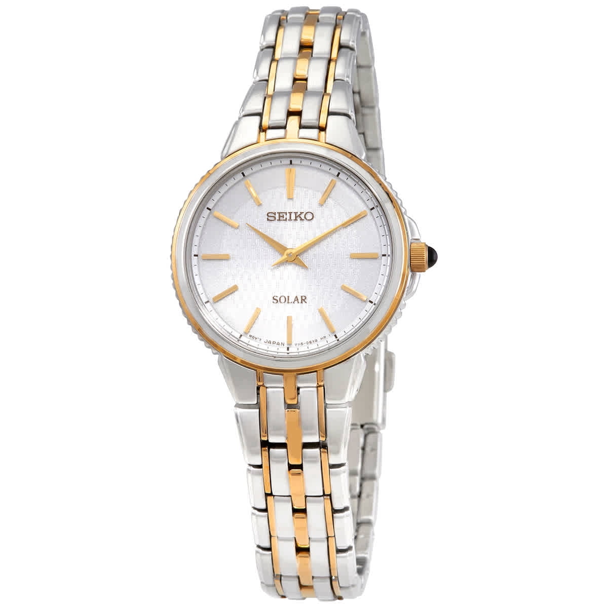 Seiko SUP394 Solar Two Tone Stainless Steel Silver Dial  display picture 3