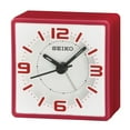 thumbnail image 1 of Seiko Sei Bedside Beep Alarm Clock, Red, Square, Quartz, Analog, QHE091RLH, 1 of 2