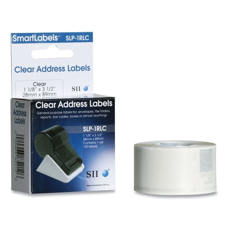 SLP-2RLC 1.12 in. x 3.5 in. Self-Adhesive Address Labels - Clear (2/Box)
