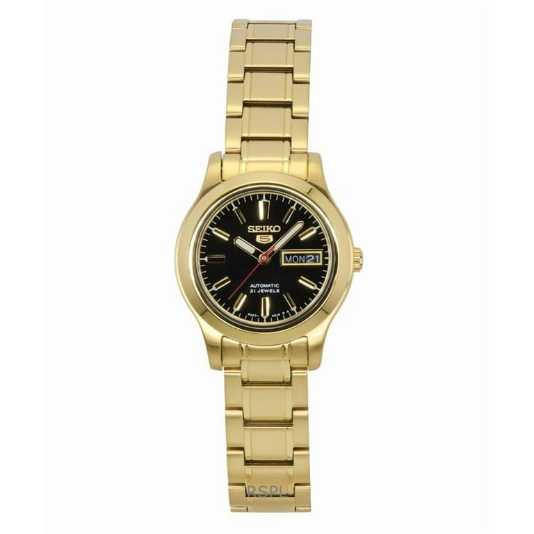✨SEIKO✨セイコー✨マーベル✨ゴールド✨21JEWELS✨腕時計✨ Seiko 5 Classic Gold Tone Stainless Steel Black Dial 21 Jewels