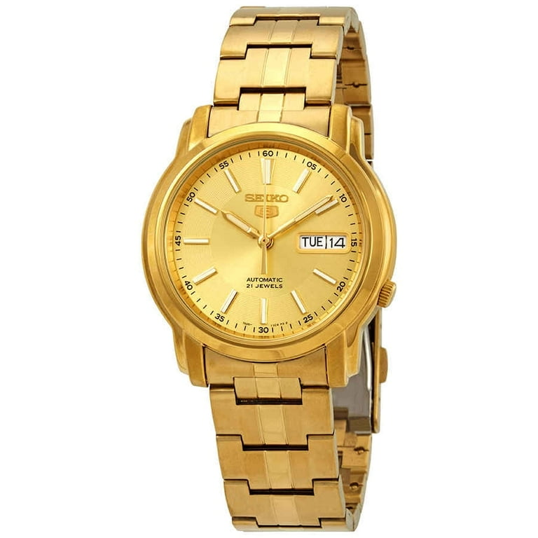 Seiko Series 5 Automatic Gold Dial Yellow Gold-tone Men's Seiko Series 5 Automatic Gold Dial Yellow Gold-tone Men's