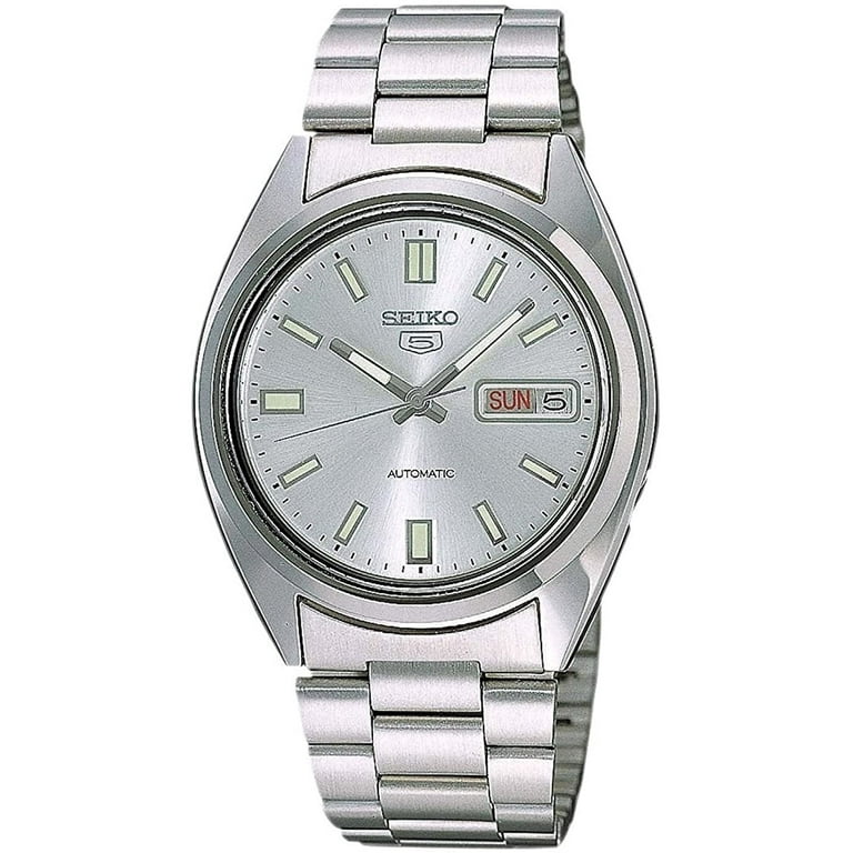 SEIKO 5 自動巻き SNXS73K1(美品) Seiko Series 5 Men's Automatic Watch, Silver Dial, Stainless Steel