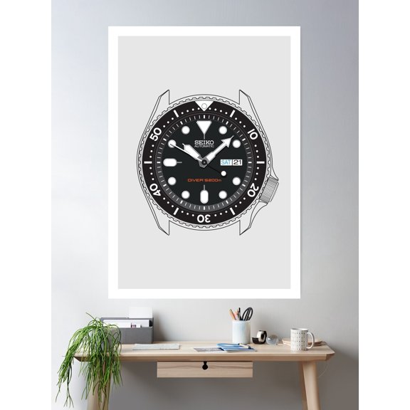 Seiko Skx 007 Poster Wall Art, Modern Wall Decor For Living Room Bedroom, 16x24 UNFRAMED