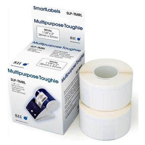 Seiko SmartLabel SLP-TMRL Toughie Multipurpose Label
1.12" Width x 2" Length - 220/Roll - 0.79" Core - 2 Roll - White