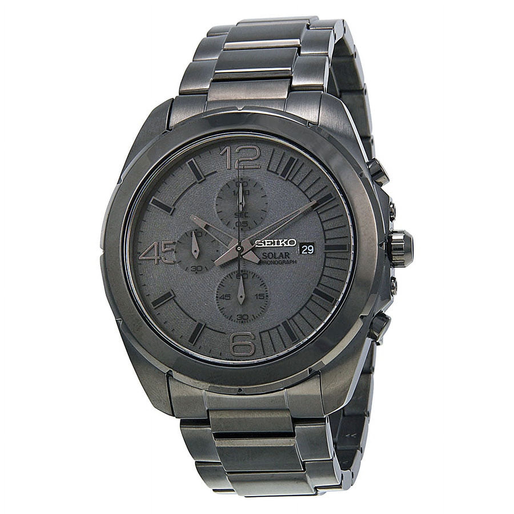 Seiko Solar Chronograph Grey Dial Gunmetal Ion plated Mens Watch SSC235 Walmart
