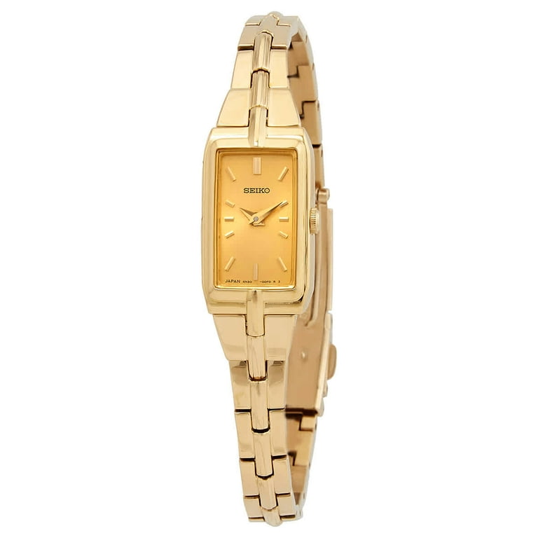 Seiko Solar Quartz Ladies Watch, Gold-tone Stainless Steel