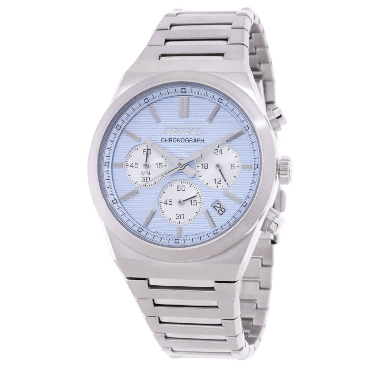 5459◯ SEIKO CHRONOGRAPH アイスブルー文字盤 腕時計 本体 Seiko Sport Chronograph Quartz Light Blue Dial Men's Watch