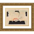 thumbnail image 1 of Seikō Ueno 14x12 Gold Ornate Wood Frame and Double Matted Museum Art Print Titled - Has Smoked V. 6, Pl.02 (1902-1903), 1 of 4