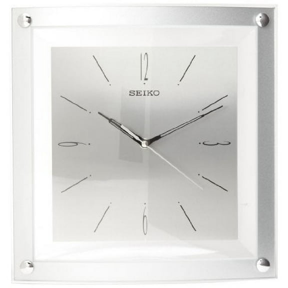 Seiko Wall Clock Quiet Sweep Second Hand Clock Silver-Tone Metallic Case