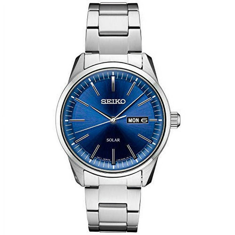 Seiko SNE525 Men's Solar Powered Blue Dial Silver Bracelet Watch