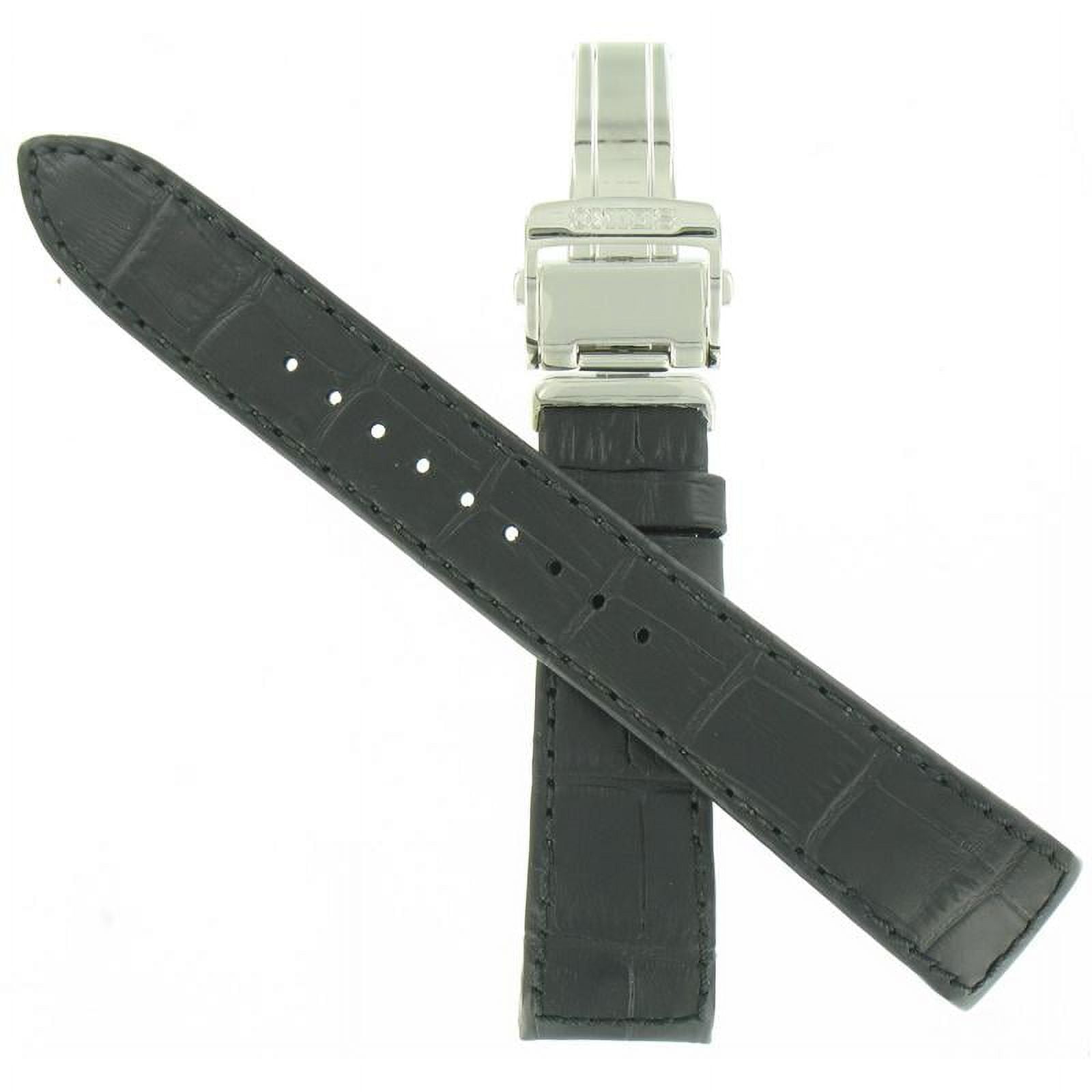 Seiko Watchband 22mm Black Genuine Leather  Fits  6G34-00E0    4A072JY    Part #AU08173N