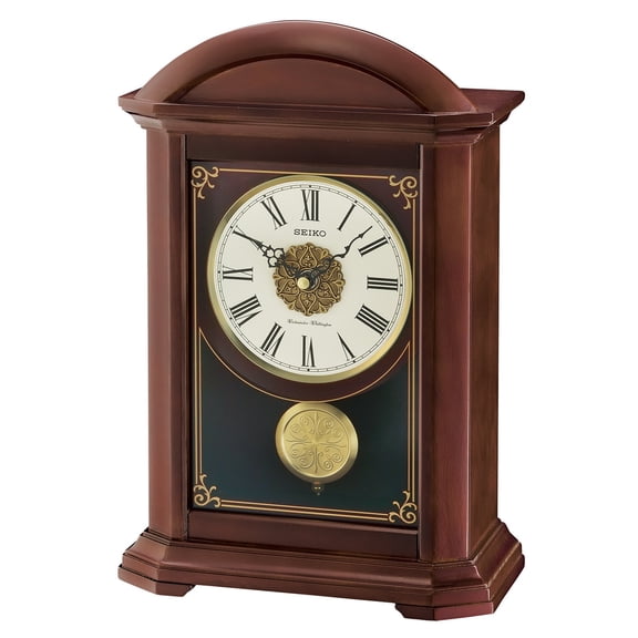 Seiko Windsor Pendulum Mantel Clock, Brown, Analog, Quartz, QXQ030BLH
