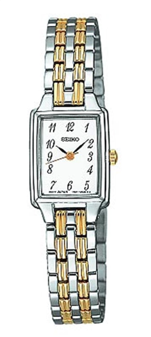Seiko Ladies' Stainless Steel & Gold Watch, White Dial, Water