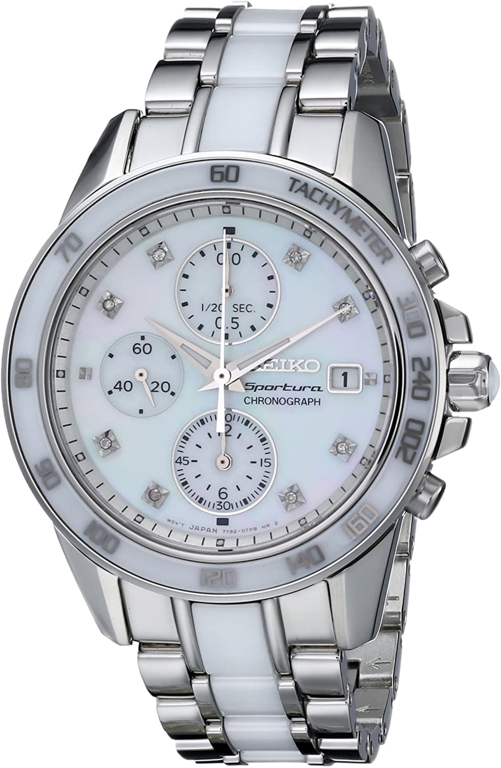 Seiko Women's SNDX95 Two-Tone Analog Watch With Mother Of