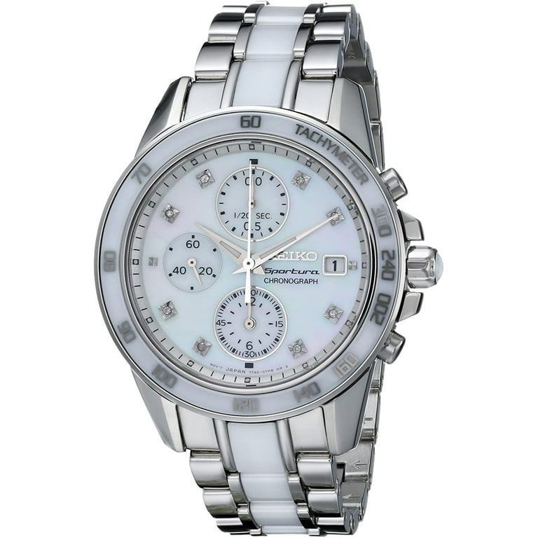 Seiko Women's SNDX95 Two-Tone Analog Watch With Mother Of