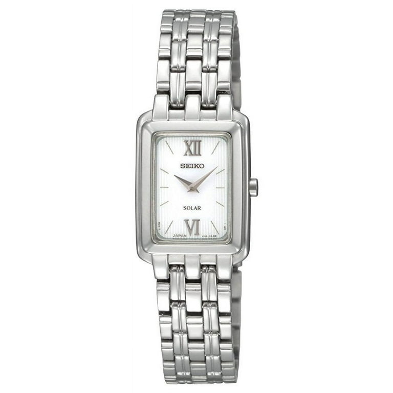 Seiko Women's SUP009 Solar Silver Square Dial Watch