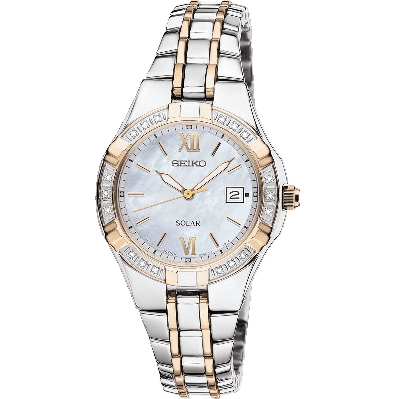 アナログ腕時計 SEIKO | Solar Mother Of Pearl Dial Ladies Watch SUT068 Seiko Women's Solar Watch, Two-tone Stainless Steel, Mother