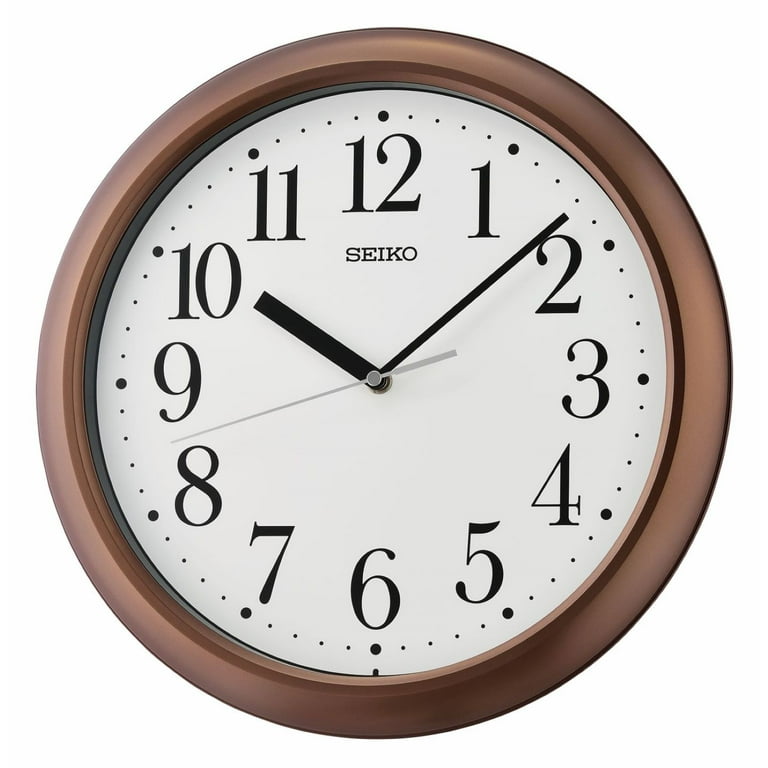 ✨0123 Seiko Yori Wall Clock, Traditional, Round, Brown, Quartz