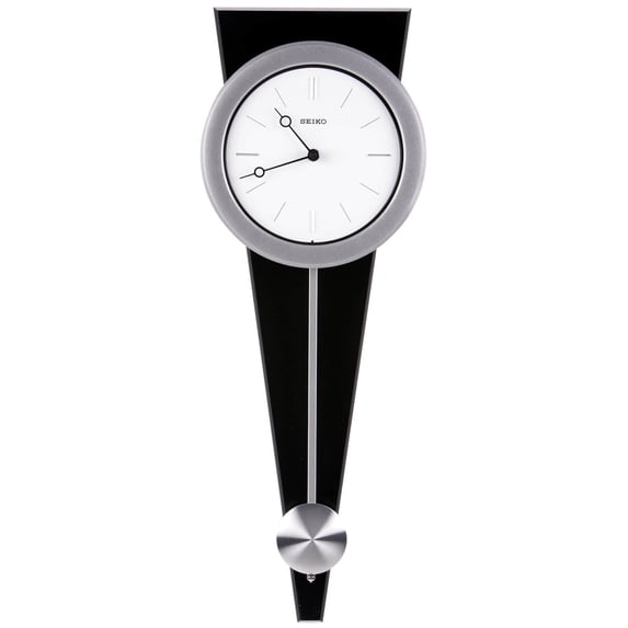 Seiko "Zing" Most Modern Art Clock w/ Pendulum, Modern Analog Quartz QXC111SLH