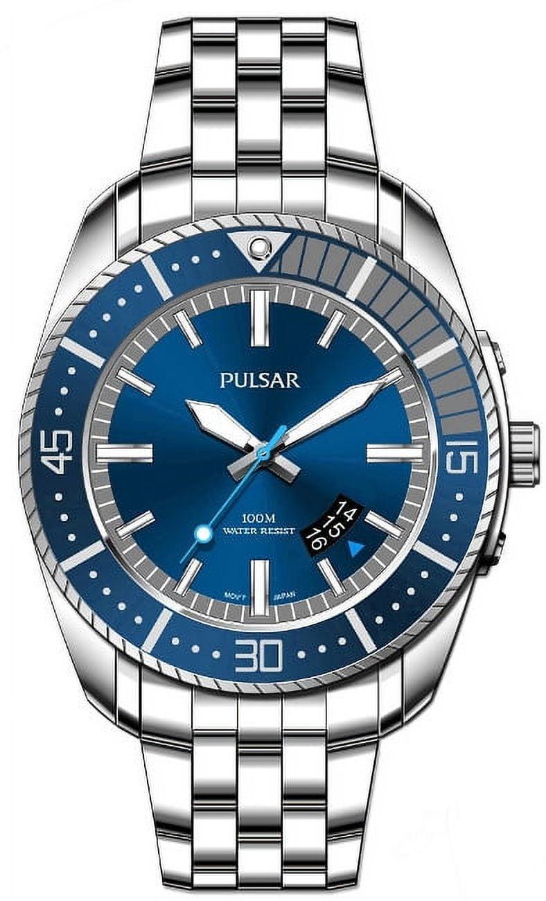 Seiko by Pulsar Men's Analog Display Silver Wristwatch, Silver (PS9319)