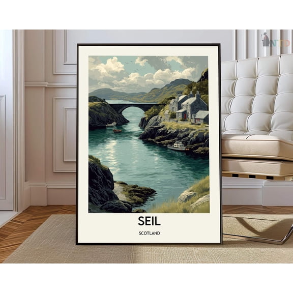 Seil Island Scotland Poster, Unframed Paper Poster 8x10in