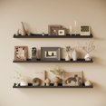thumbnail image 1 of LOMANTOWN 16" Wall Shelves for Bedroom Decor, Set of 2 Floating Shelves for Wall Storage, Rustic Wood Display Mounted Corner Shelves for Books, Plants, Kitchen, Bathroom, Living Room, 1 of 4
