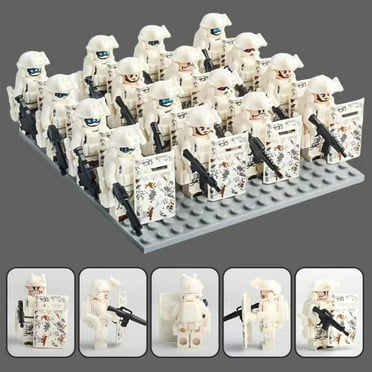 Seilly Building Blocks Military MiniFigures Set of 16, Ghosts, SWAT, Special Forces Action Figures Sets Building Blocks Toys, Military Toys for Fans Kids Age 4+ (Snow Bomber)