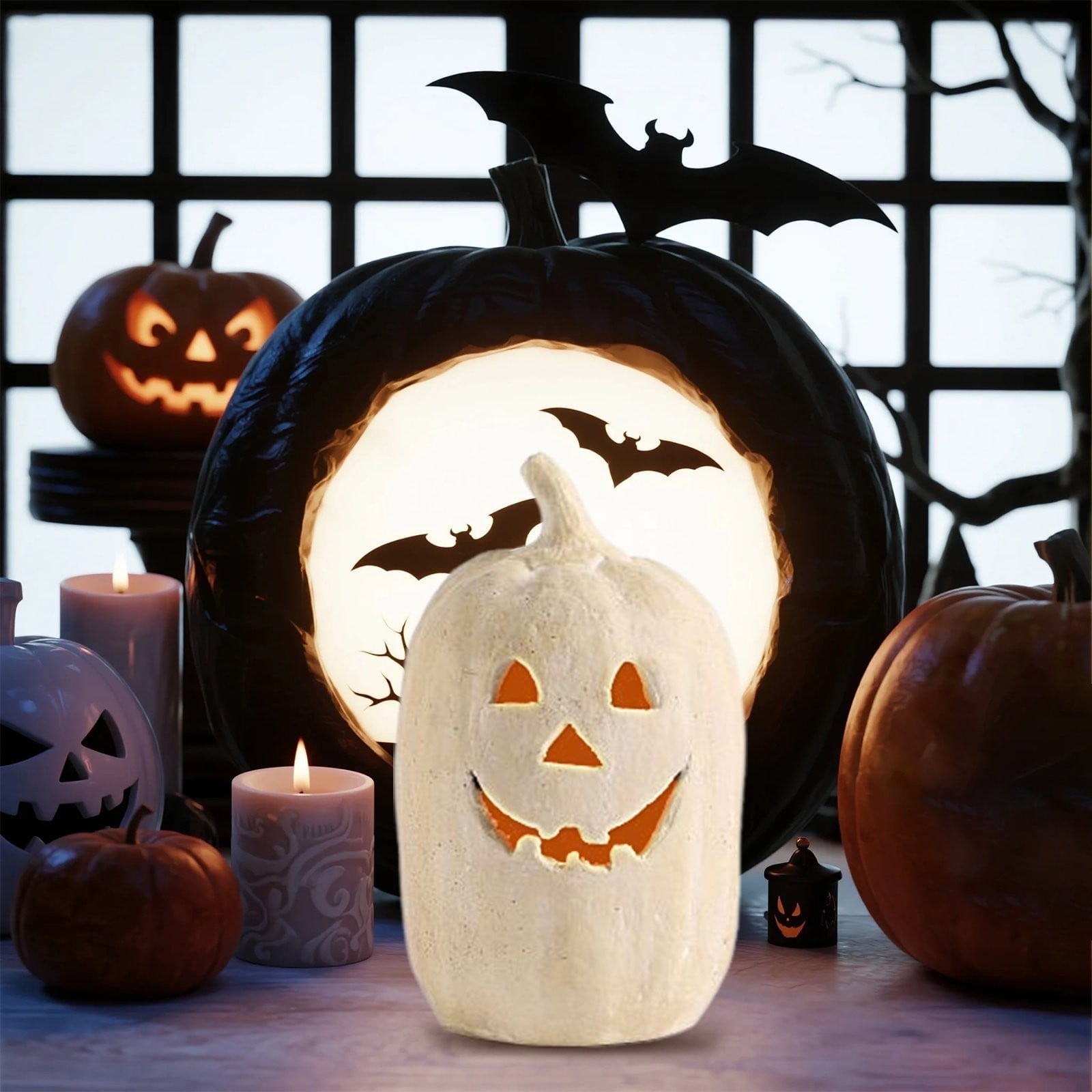 ハロウィン Jack-o'-lantern Abalone DA-11CW Flickering Jack-o-Lanterns — Beth's - A Christmas and