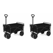Seina Collapsible Steel Frame Folding Utility Beach Wagon Outdoor Cart 2 Pack
