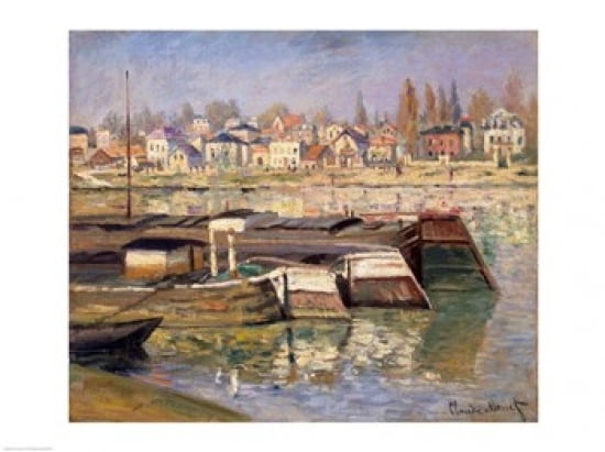 Seine at Asnieres 1873 Canvas Art - Claude Monet (36 x 24)