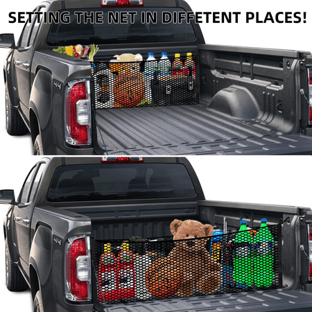 Seineca Automotive Cargo Net Mesh Trunk Organizer with Hooks, 50” x 18”