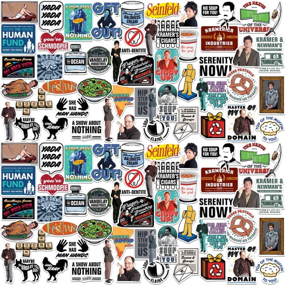 Seinfeld 150ct Vinyl Large Deluxe Stickers Variety Pack  Laptop, Water Bottle, Scrapbooking, Tablet, Indoor/Outdoor  Set of 150