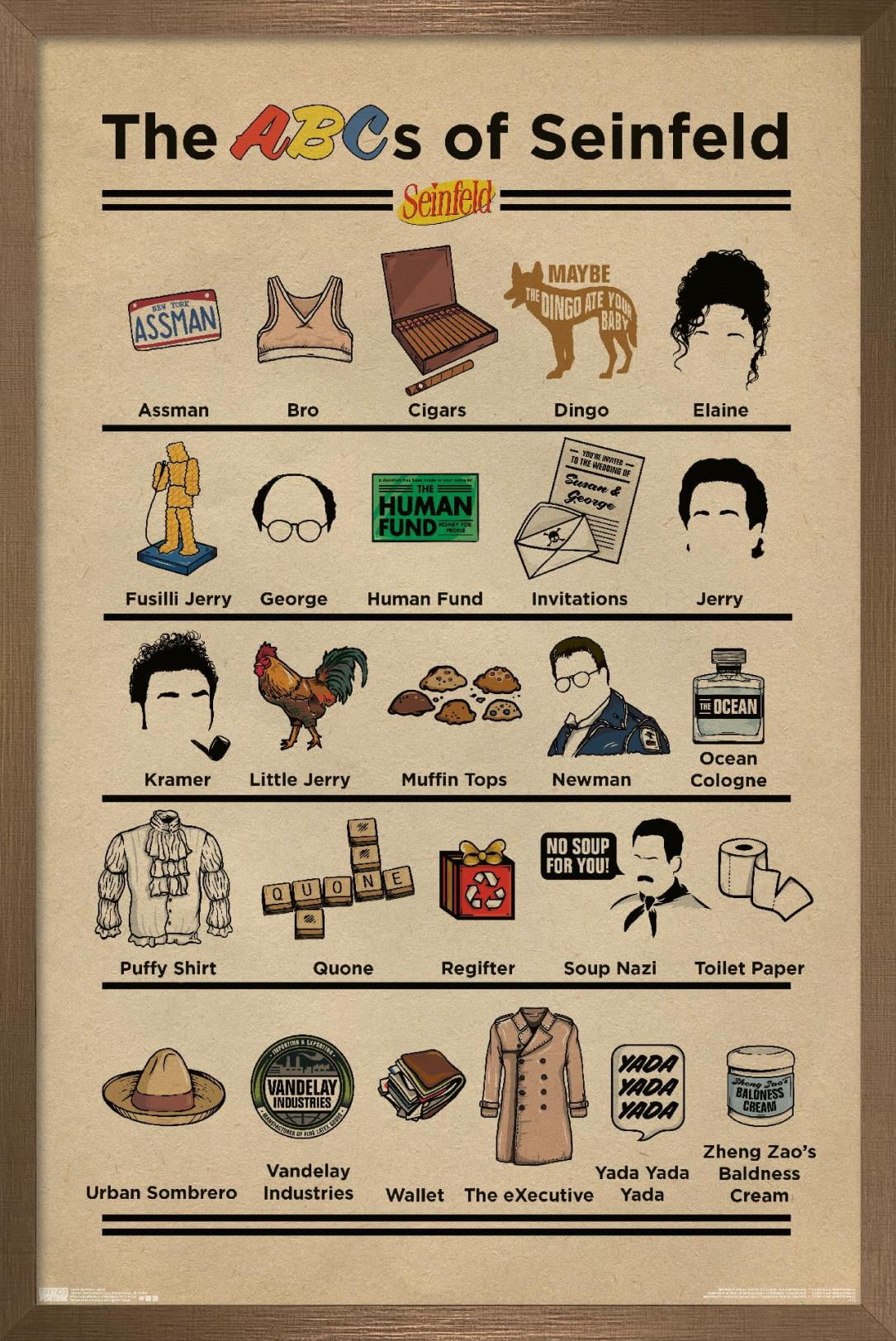 Seinfeld - Abcs Wall Poster, 22.375" x 34", Framed