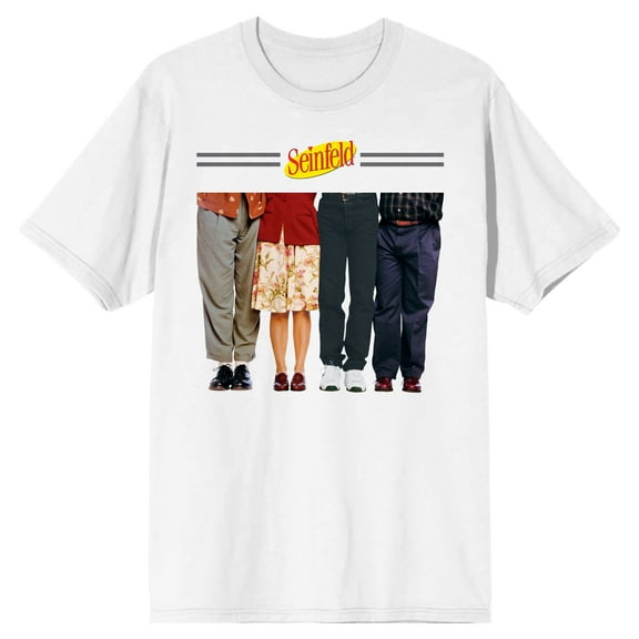 Seinfeld Character Legs with Logo Men's White Graphic Tee-Small