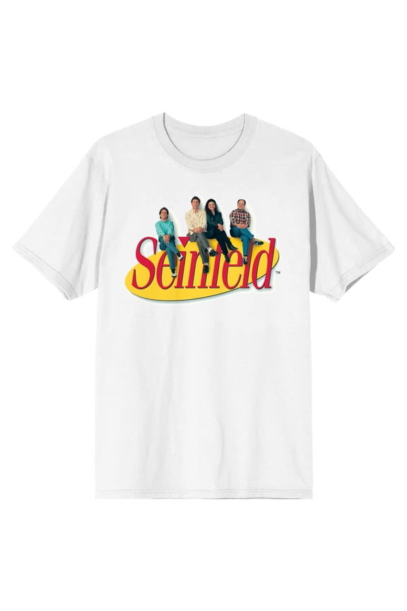 Seinfeld Classic Characters and Logo Men's White Graphic Tee-X-Large