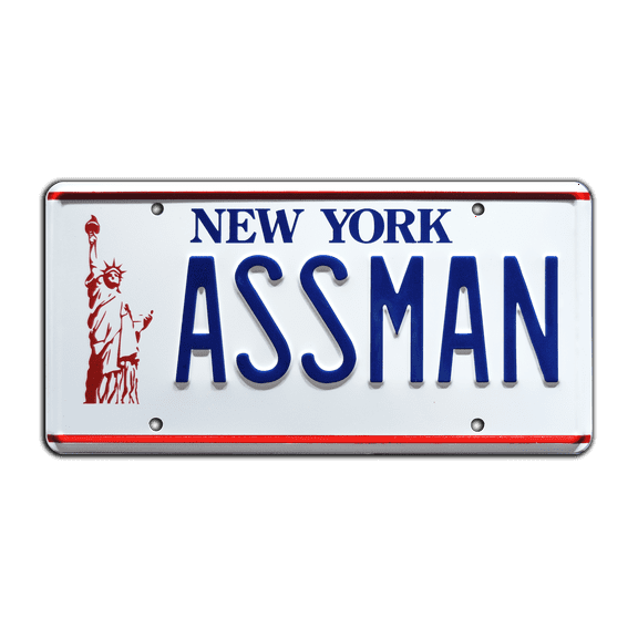 Seinfeld | Cosmo Kramer's Impala | ASSMAN | Metal Stamped Replica Prop License Plate