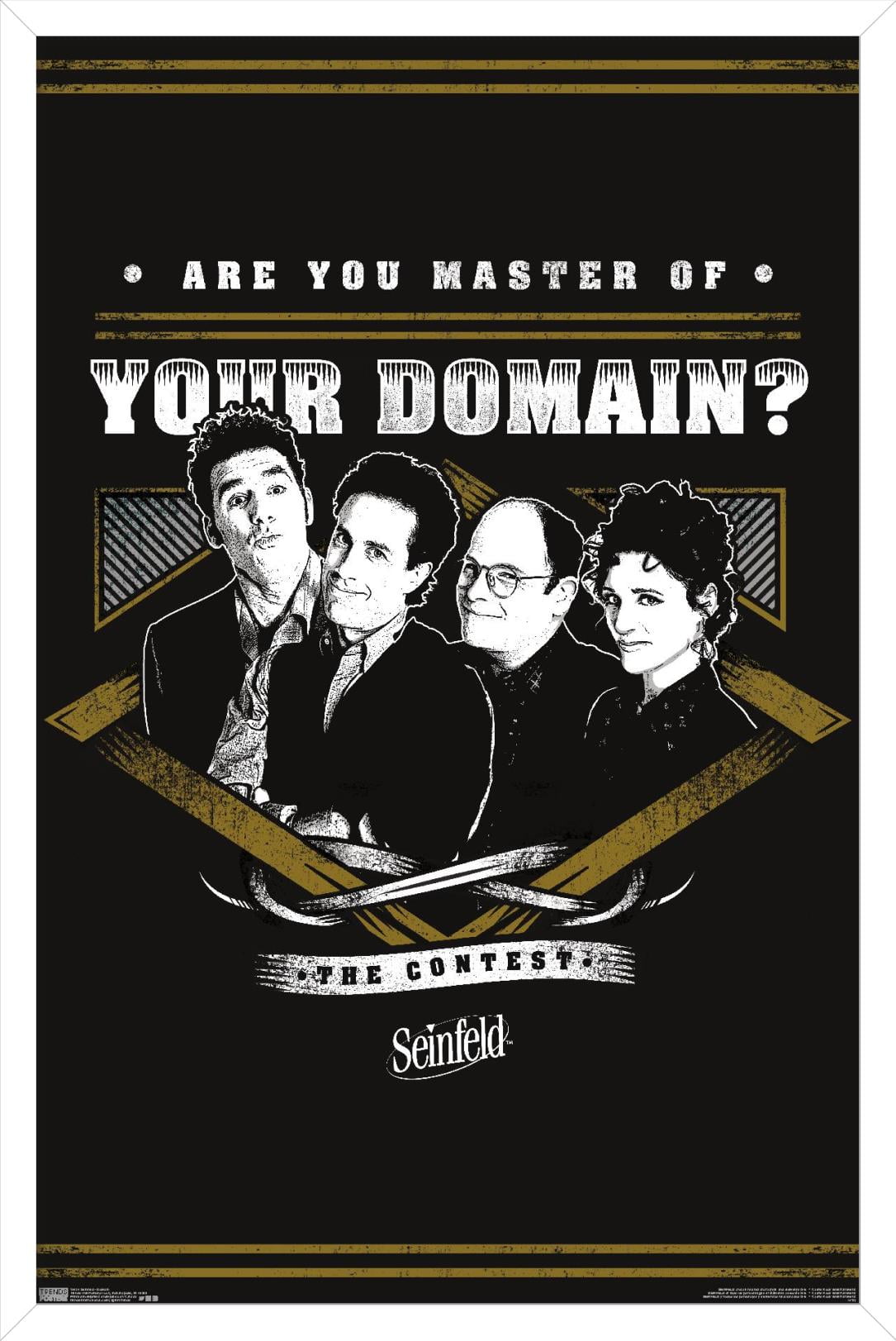 Seinfeld - Domain Wall Poster, 14.725" x 22.375", Framed