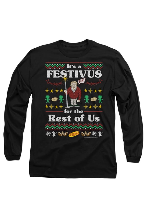 Seinfeld Festive Festivus Unisex Adult Long-Sleeve T Shirt, Small
