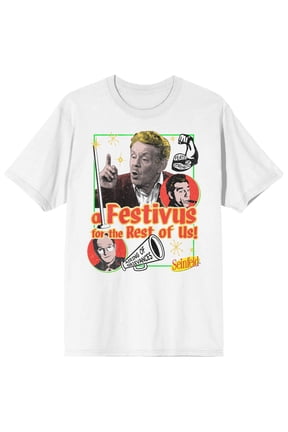 Seinfeld Festivus Collage Celebration Men's White T-shirt-Large