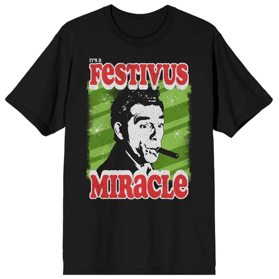 Seinfeld Festivus Miracle Men's Black T-shirt-XL