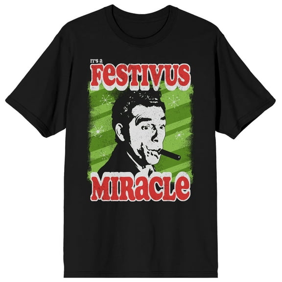 Seinfeld Festivus Miracle Men's Black T-shirt-XXL