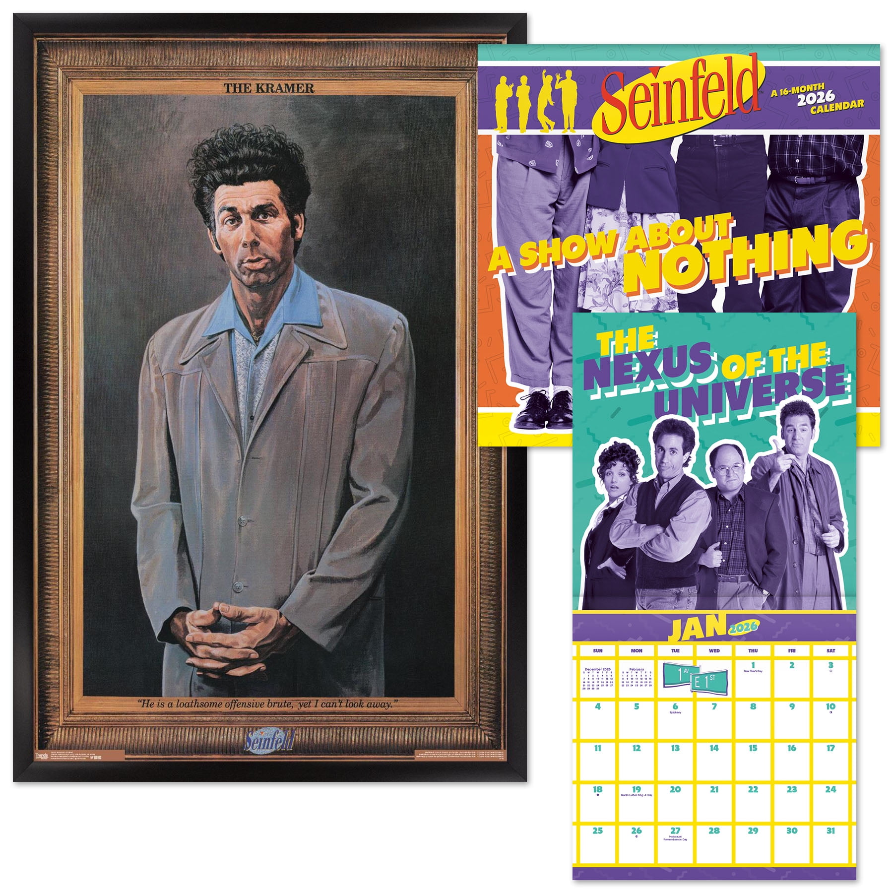 Seinfeld Framed Poster and 2026 Calendar