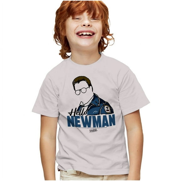 Seinfeld Hello Newman Kids T Shirt (Large) for Youth Toddler Boys and Girls, Silver