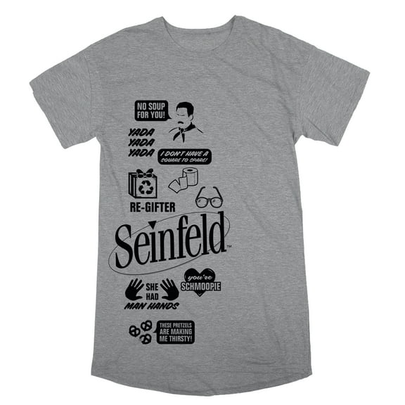 Seinfeld Icons Women's Athletic Heather Sleep Shirt
-XL