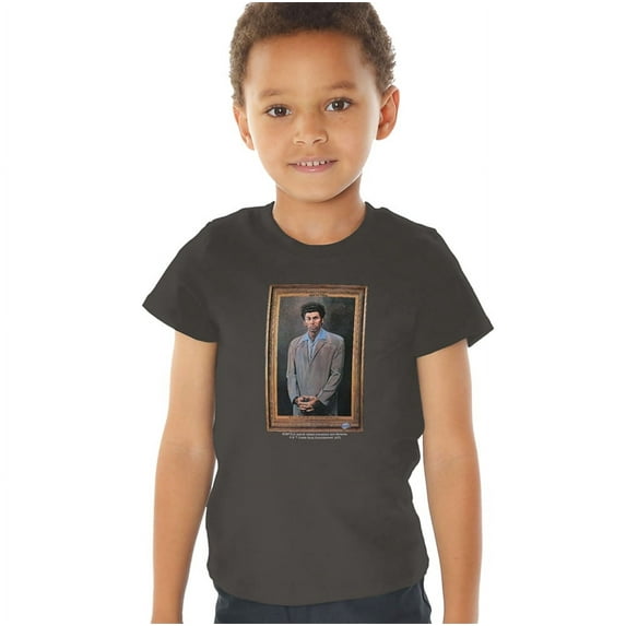 Seinfeld Kramer Portrait Kids T Shirt (2) for Youth Toddler Boys and Girls, Charcoal