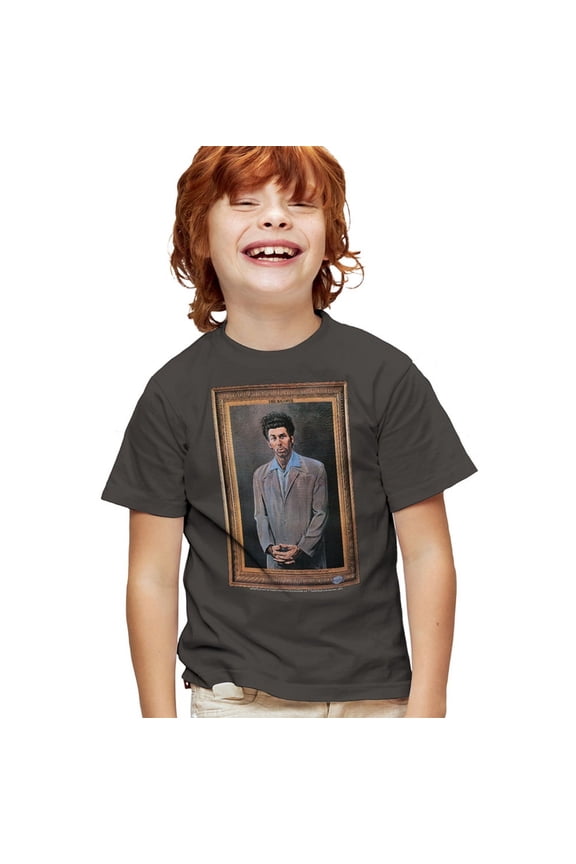 Seinfeld Kramer Portrait Kids T Shirt (X-Large) for Youth Toddler Boys and Girls, Charcoal