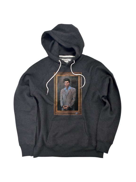 Kramer Portrait Unisex Adult Slim Fit Pull-Over Heather Hoodie, Charcoal, Small